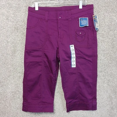 Pantalones Lee Skimmer Mujer 12 Medianos Púrpura Uva Baya Fácil Ajuste Movimiento Moderno Nuevos Foto 1 de 4