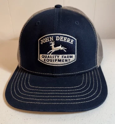 Sombrero de camionero John Deere calidad equipo agrícola Snapback azul sistema operativo malla ajustable Foto 1 de 4