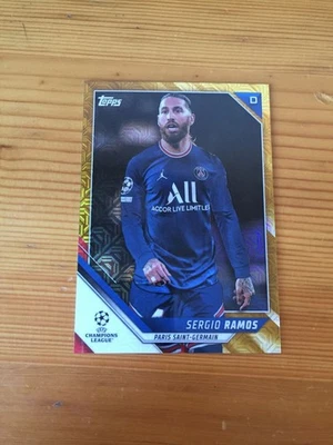 2021-22 Topps Chrome Sergio Ramos PSG Monterrey Mexico Gold Mojo 46/50 - Image 1 of 2