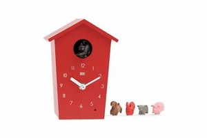 KOOKOO AnimalHouse red, Small Cuckoo Clock with 5 Farm Animals Sounds (Natura... - Picture 1 of 12