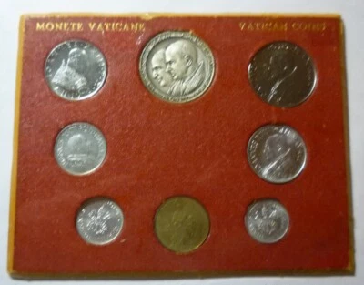 1961 1962 1963 VATICAN - SOUVENIR BU TYPE COIN SET (7) + CONJOINED POPES MEDAL - Image 1 of 4