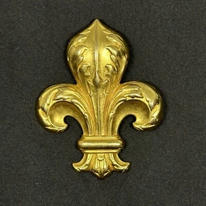 Vintage Ben-Amun 1980s Fleur De Lis Gold Tone Large 2.6" Tall Brooch Pin 27grams - Picture 1 of 20