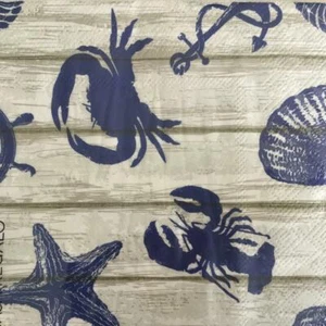 PAPER NAPKINS / SERVIETTES PK20 SEASIDE LOBSTER STARFISH CRAB ANCHOR SHELL 3 PLY - Picture 1 of 2