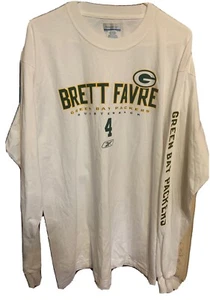 T-shirt à manches longues vintage Green Bay Packers Brett Favre blanc taille Large - Photo 1/9