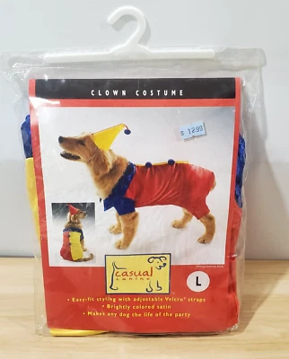 Casual Canine CLOWN Costume Dog Halloween Costume Large 17-20 Inch - Image 1 of 4