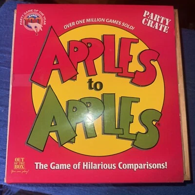 Apples to Apples Apple Crate Deluxe Edition party crate wooden box - Image 1 of 4