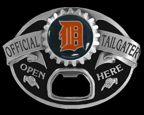 DETROIT TIGERS TAILGATER BOTTLE OPENER BELT BUCKLE NEW! Cover