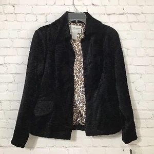 Abrigo de piel sintética negro Norm Thompson para mujer talla pequeño pequeño nuevo con etiquetas - Imagen 1 de 10