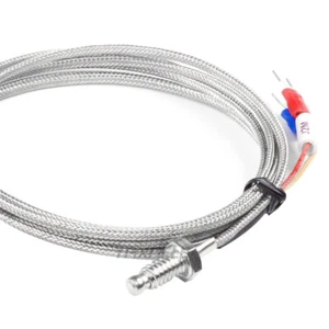 M6 Screw Probe K Type J Type Thermocouple 1m 2m 3m Industrial Temperature Sensor - Picture 1 of 8