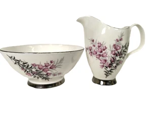 Royal Albert Pixie Pink Sugar Bowl & Milk Cream Jug - Picture 1 of 13