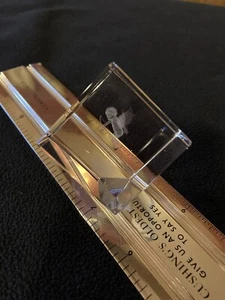 Crystal Cube Laser 3d Glass Etched Cupid W/Bow And Heart “Be My Valentine” 1.5” - Picture 1 of 8