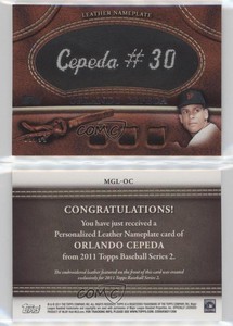 2011 Topps Manufactured Glove Leather Nameplate Black /99 Orlando Cepeda HOF