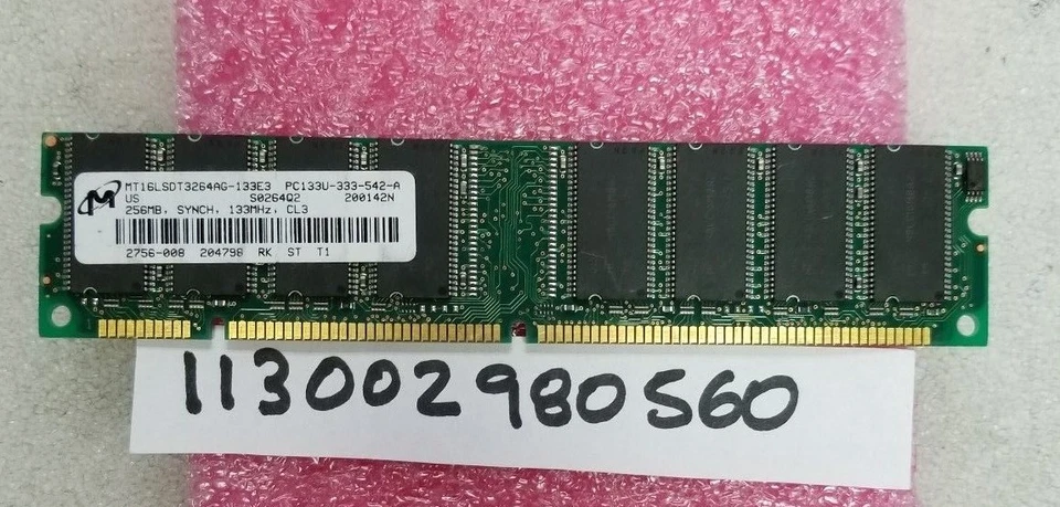 256MB  SDRAM SDR SD PC133 133MHZ 133 168PIN NON-ECC PC DESKTOP  16x8 16CHIPS  - Image 1 of 1