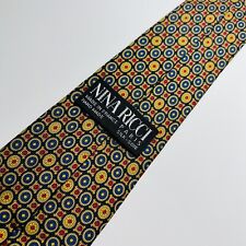 NINA RICCI Blue,Tan,Red&Yellow Multicolor Soft Silk Tie 59x35” LNWOT