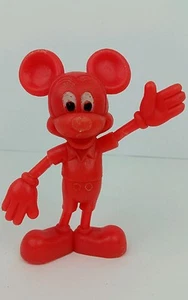 Vintage Walt Disney Durham Industries Red Plastic Mickey Mouse Figurine HongKong - Picture 1 of 7