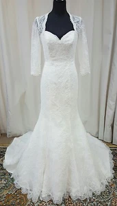 NEW Blu by Mori Lee Bridal Lace Wedding Dress 5275 Ivory Size 12 - Picture 1 of 8