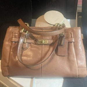 Coach Brown Tan Leather Chelsea Tote Vintage 24” X9”x 4” - Picture 1 of 13