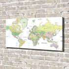 Leinwandbild Kunst-Druck 140x70 Bilder Landkarten & Flaggen Weltkarte