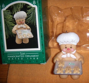 1988 SON BAKING COOKIES  HALLMARK KEEPSAKE CHRISTMAS ORNAMENT FREE SHIP - Picture 1 of 1