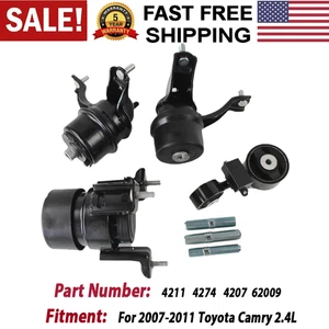 4x Motor Mounts For 2007-2011 Toyota Camry LE Sedan 2.4L 4211 4274 4207 62009 US - Picture 1 of 17