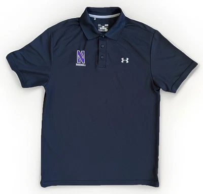 Camisa polo de golf Under Armour Northwestern Wildcats de béisbol para hombre L HeatGear Foto 1 de 4