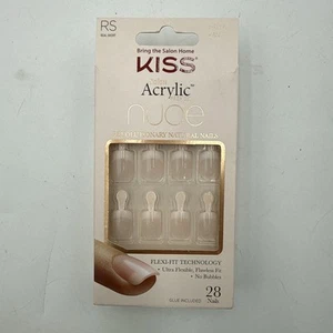 KISS SALON ACRYLIC FRENCH NUDE REAL SHORT NAILS KAN01 - Picture 1 of 5