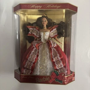 RARE 1997 Misprint Green Eyes Holiday Barbie Happy Holidays Special Edition Rare - Bild 1 von 2