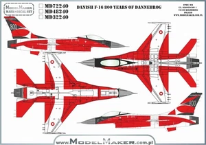 Danish F-16 800 Years Of Dannebrog - Demo Plane - MD32240 - decals/masks - Picture 1 of 2