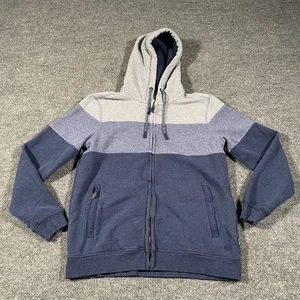 Fat Face Full Zip Fleece Lined Hooded Sweatshirt Mens Medium Striped Hoodie - Picture 1 of 9