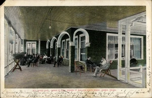Kramer,IN Corner Of Hotel Veranda at Mudlavia Health Resort 1907 Indiana - Picture 1 of 2