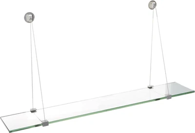 Cristal Cr-8X24-Acero Cepillado Grúa Estante de Vidrio, Acero Cepillado, 8" X 24" Foto 1 de 4