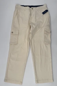 Pantalone cargo Nautica uomo 32x30 beige cachi dritto cotone elasticizzato 98€ NUOVO - Foto 1 di 10