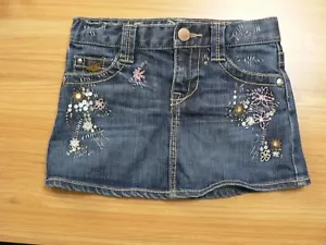 =GAP DENIM GIRLS SIZE 7 REG (24Wx10.5"L) DENIM SKIRT-EMBROIDERED-STRETCH - Picture 1 of 17