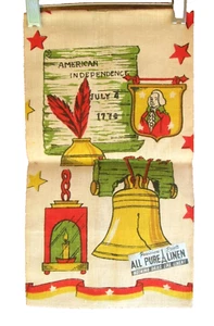 Nuevo de Lote Antiguo Toalla de Té de Lino Independencia Americana Hecha en EE. UU. por Estampados Parisinos - Imagen 1 de 6