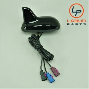 W204 W212 Mercedes 08-16 C E Class 3 Wire Shark Fin Roof Antenna Black B640 - Bild 1 von 5