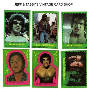 1979 Topps The Incredible Hulk trading cards AND STICKERS / SEE DROP DOWN MENU