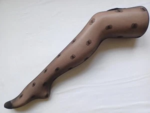 Pierre Cardin 1980s Vintage Black Sheer 15 Denier Eclipse Spot Pattern Tights OS - Picture 1 of 20