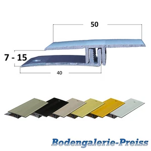 7-15mm Übergangsprofil (50mm) Ausgleichsprofil ALU z.B. Vinyl Laminat, Parkett - Bild 1 von 9