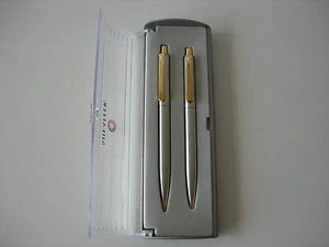 Sheaffer Set Stainles Steel & Gold Ballpoint + Pencil - Picture 1 of 4