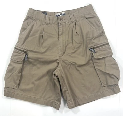 Pantalones Cortos Carga Vintage Ocean Pacific Para Hombres Talla 32 OP Caqui Plisado Exterior Y2K Foto 1 de 4