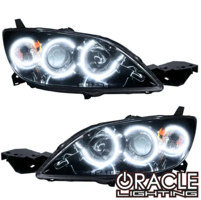 Oracle Lighting Pre-Assembled Halo Headlight 4DR Halogen Style For 04-09 Mazda 3 - Image 1 of 4