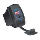 Blue LED Indicator Dual USB Charger PD and QC3 0 Port with Power Socket Black