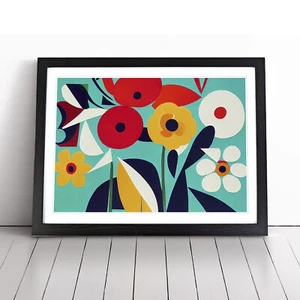 Inspiring Abstract Flowers Framed Canvas Wall Art Print Poster Picture - Picture 1 of 8