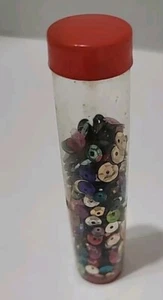 Vintage Multicolor Sequins Tube Push Pin Craft Supplies Ornaments Embellishments - Picture 1 of 10