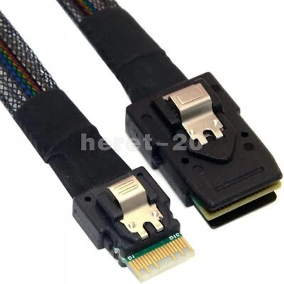 Slim SAS 4.0 SFF-8654 4i Host to SFF-8087 36Pin Target Hard Disk Raid Cable 50cm - Image 1 of 4