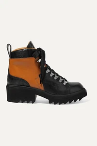 $1200 Chloé Bella Paneled Lizard-Effect Leather Ankle Boot IT 39 / US 9 - Picture 1 of 5