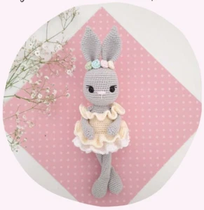CROCHET PATTERN COPY SWEET BUNNY IN BALLET TUTU USING DK YARN 373 - Picture 1 of 4