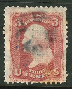 Sc #83 ?? Grill 3 Cent Washington 1867-68 US $1150 37F66 - Picture 1 of 3