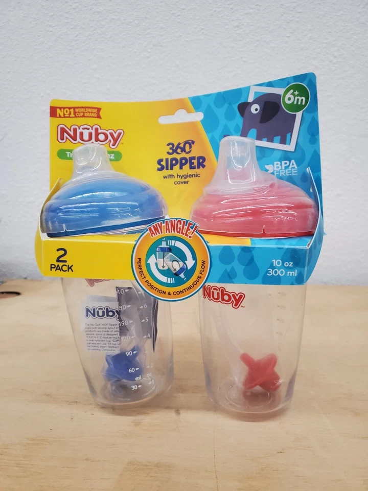 2 упаковки Nuby Trainer Sipeez 6+m 360 Sipper без бисфенола А - Изображение 1 из 1
