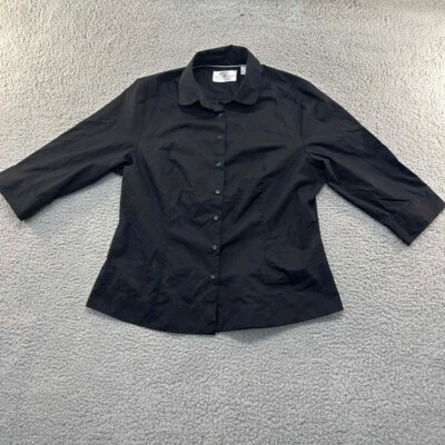 Lee Riders Button Shirt Womens Large Western Down up Casual Black - Image 1 of 4